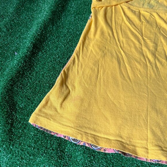 Sugar Tart Short Sleeve Mustard Multicolor Butterfly Cute Top Shirt Size M 10-12 - Picture 12 of 14